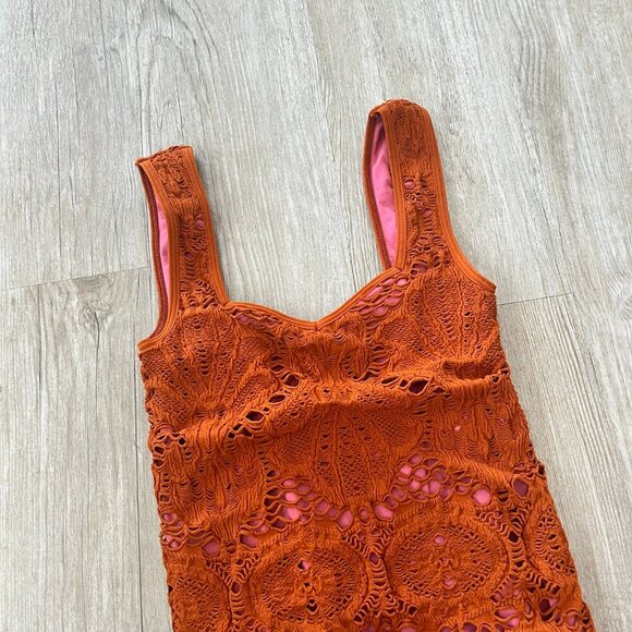 Womens Intimately Free People Orange/Pink Crochet Dress - XS/S - Picture 2 of 6